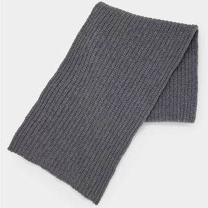 TODD SNYDER RECYCLED CASHMERE SCARF HALF CARDIGAN STITCH IN GREY HEATHER